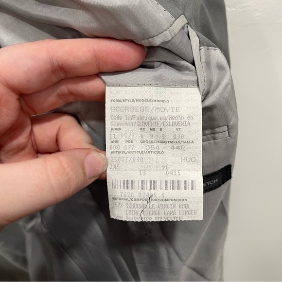 Hugo Boss Three Button Grey Scorsese Movie Suit Blazer Jacket Size 44 Regular - Picture 8 of 9